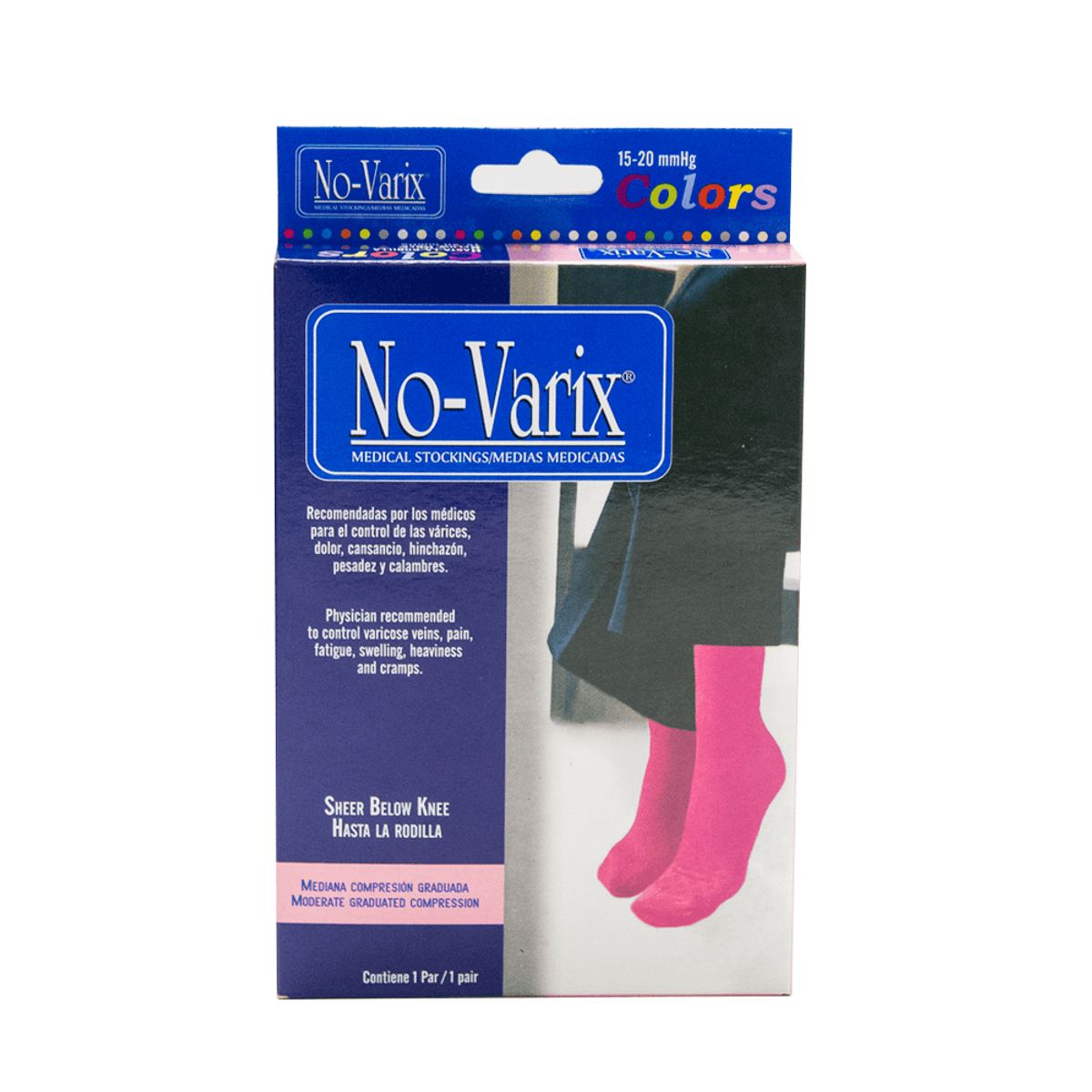 NO VARIX - Media Rodilla Colors  15-20 Talla S Azul Claro