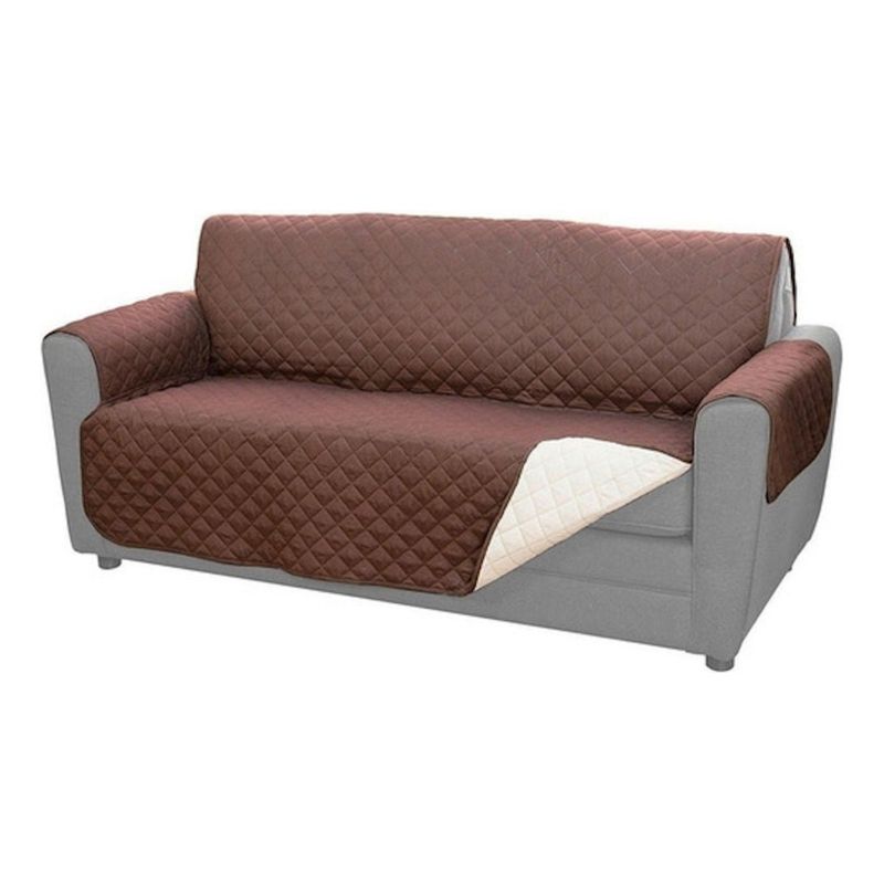 GENERICO - Protector Forro Sofa Mueble 3puestos Cafe Beige Pelo Mascota
