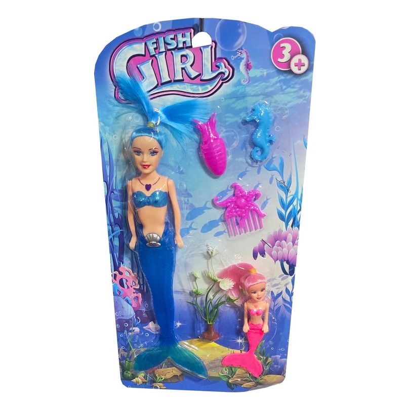 GENERICO - Muñeca Sirena Animales Del Mundo Marino Duo Juguete Niñas