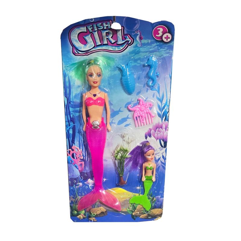 GENERICO - Muñeca Sirena Animales Del Mundo Marino Duo Juguete Niñas