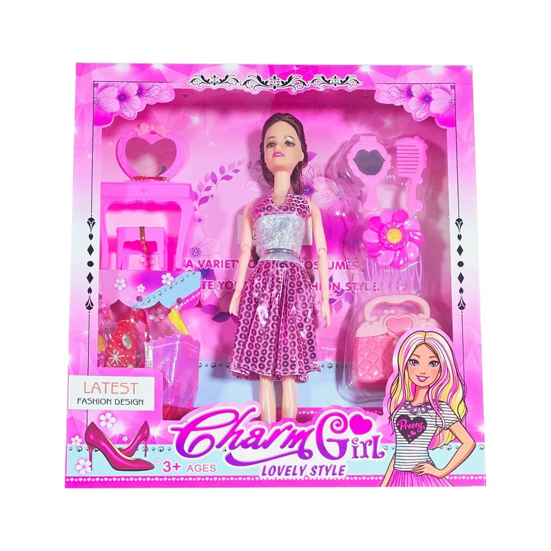 GENERICO - Muñeca Vestido Accesorios Juguete Niñas Bolso Tocador