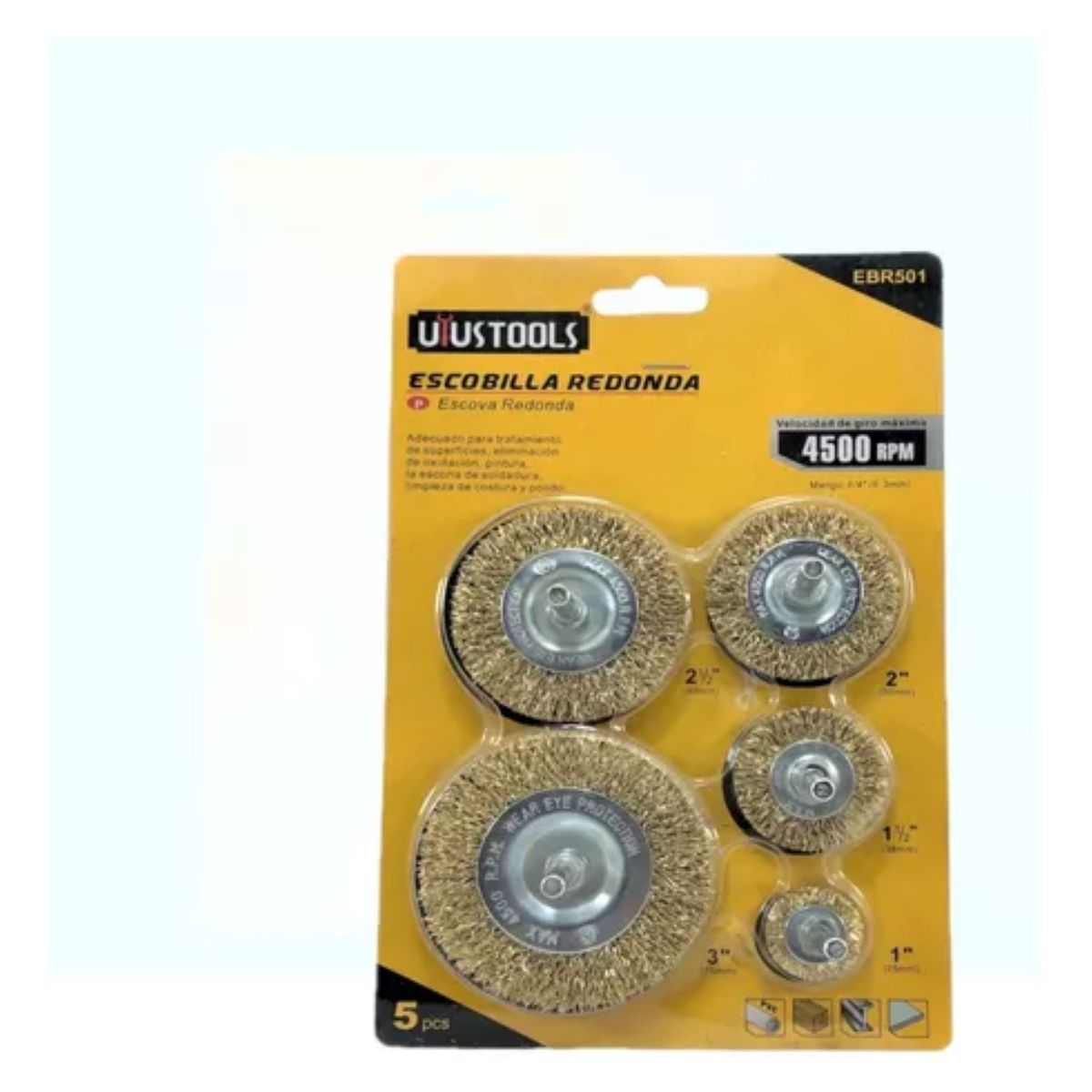UYUSTOOLS - Disco Grata Escobilla De Alambre Para Taladromototool 5pcs