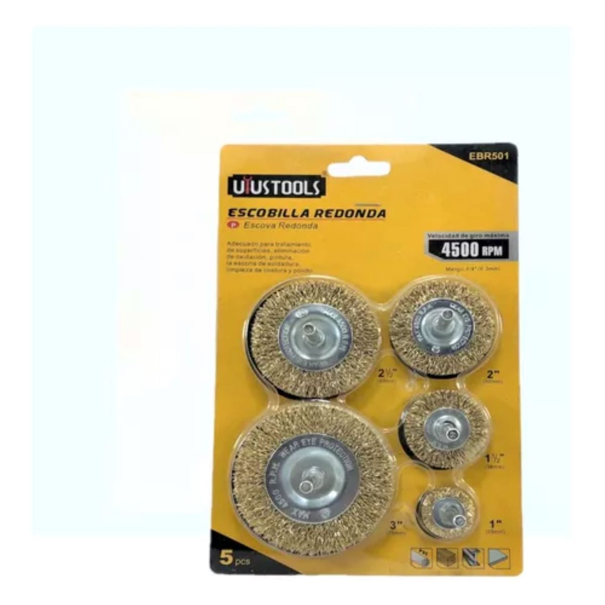 UYUSTOOLS - Disco Grata Escobilla De Alambre Para Taladromototool 5pcs