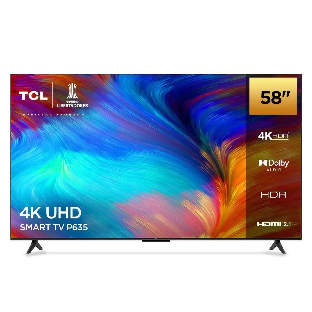 TCL - TELEVISOR TCL 58 SMART 4K UHD LED GOOGLE TV 58P635