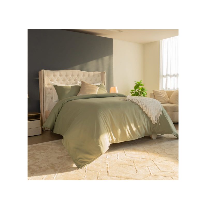 AMARE HOME - Duvet Cover Salvia para cama Semidoble - Color verde oliva.