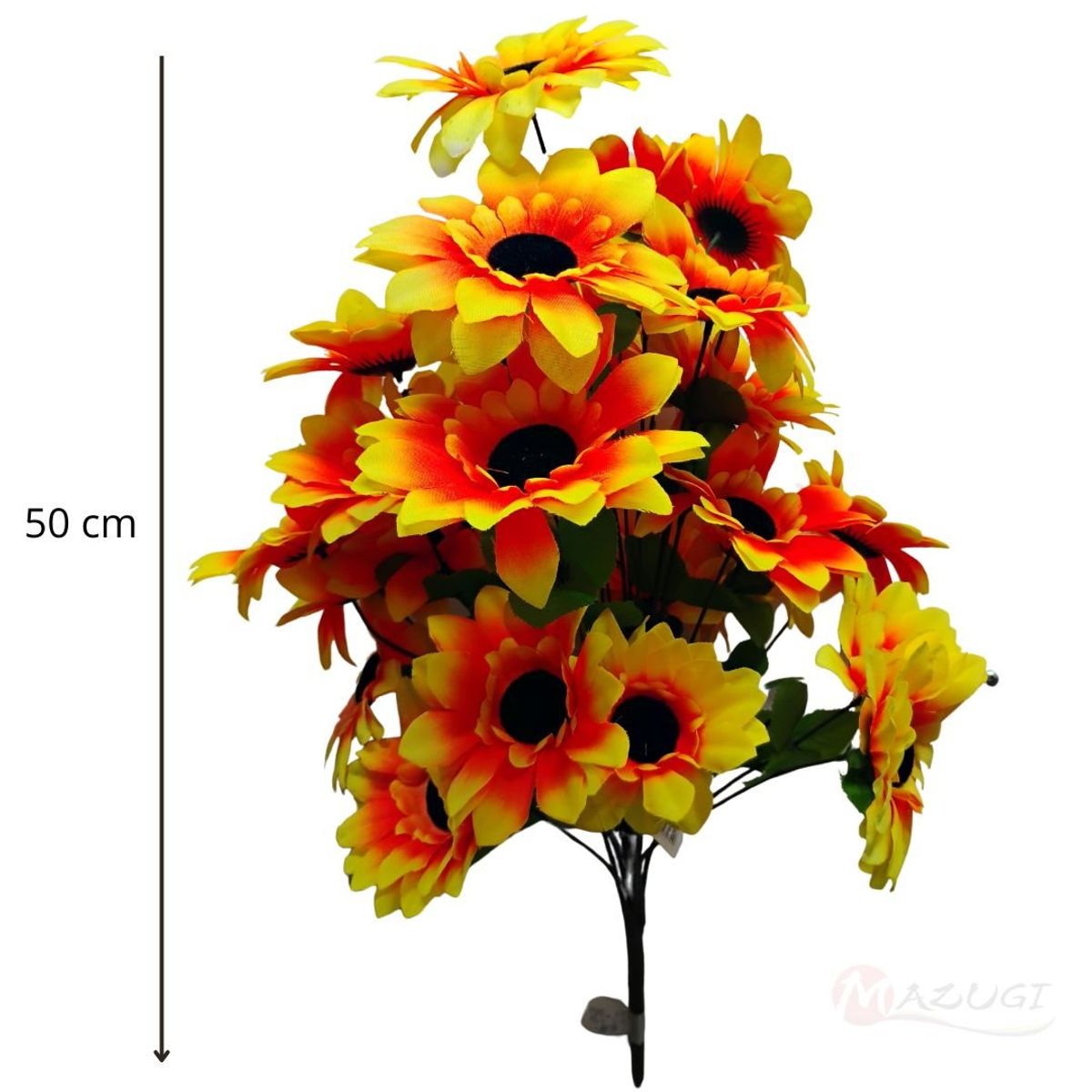 MAZUGI - Girasol Flores Artificiales Ramo Girasoles 50cm