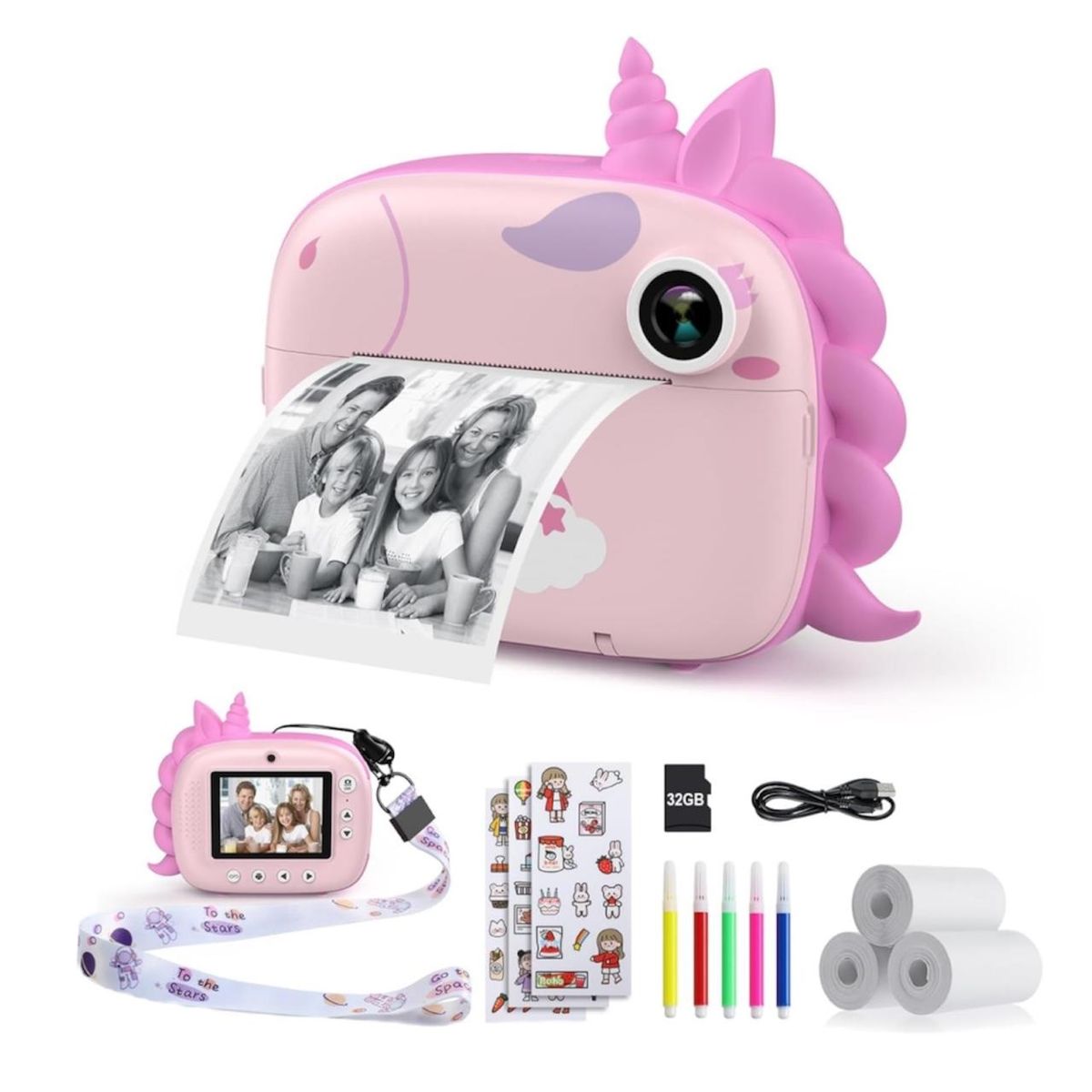 GENERICO - Cámara Instantánea Digital Selfie Para Niños Unicornio