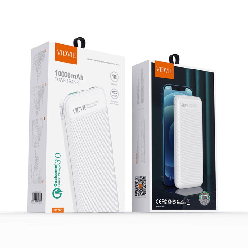 VIDVIE - POWER BANK 10000MHA 2 SALIDAS