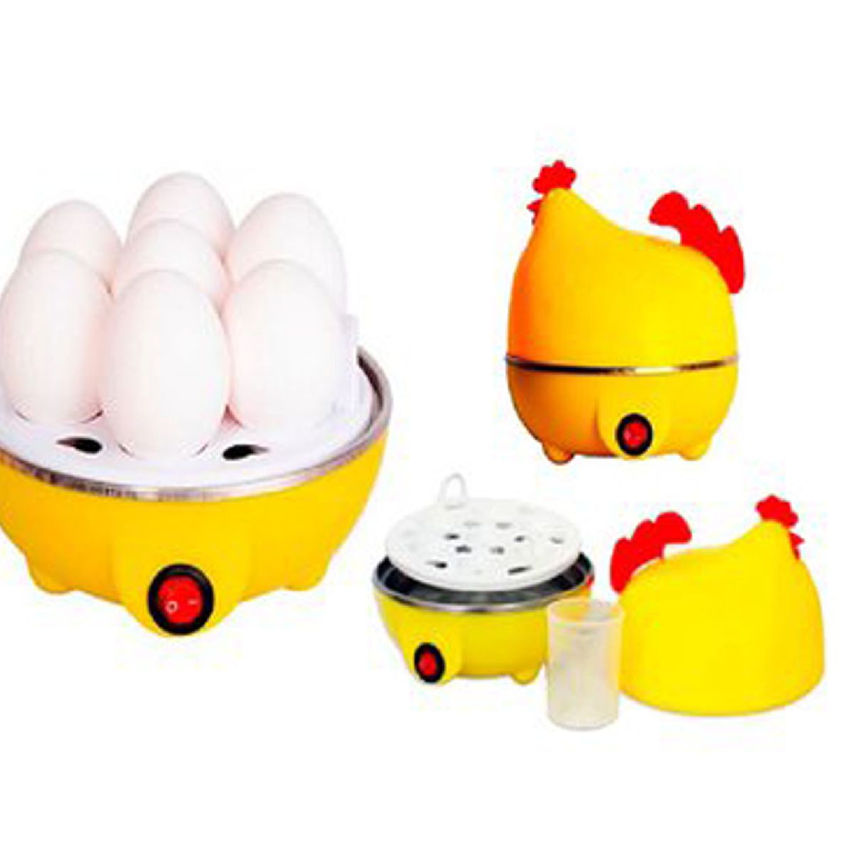 GENERAL - Máquina Hervidor Cocedor Huevos Al Vapor Gallina Color Amarillo