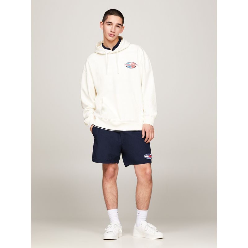 TOMMY HILFIGER - Buzo blanco Archive amplia con capota y logo Tommy Jeans