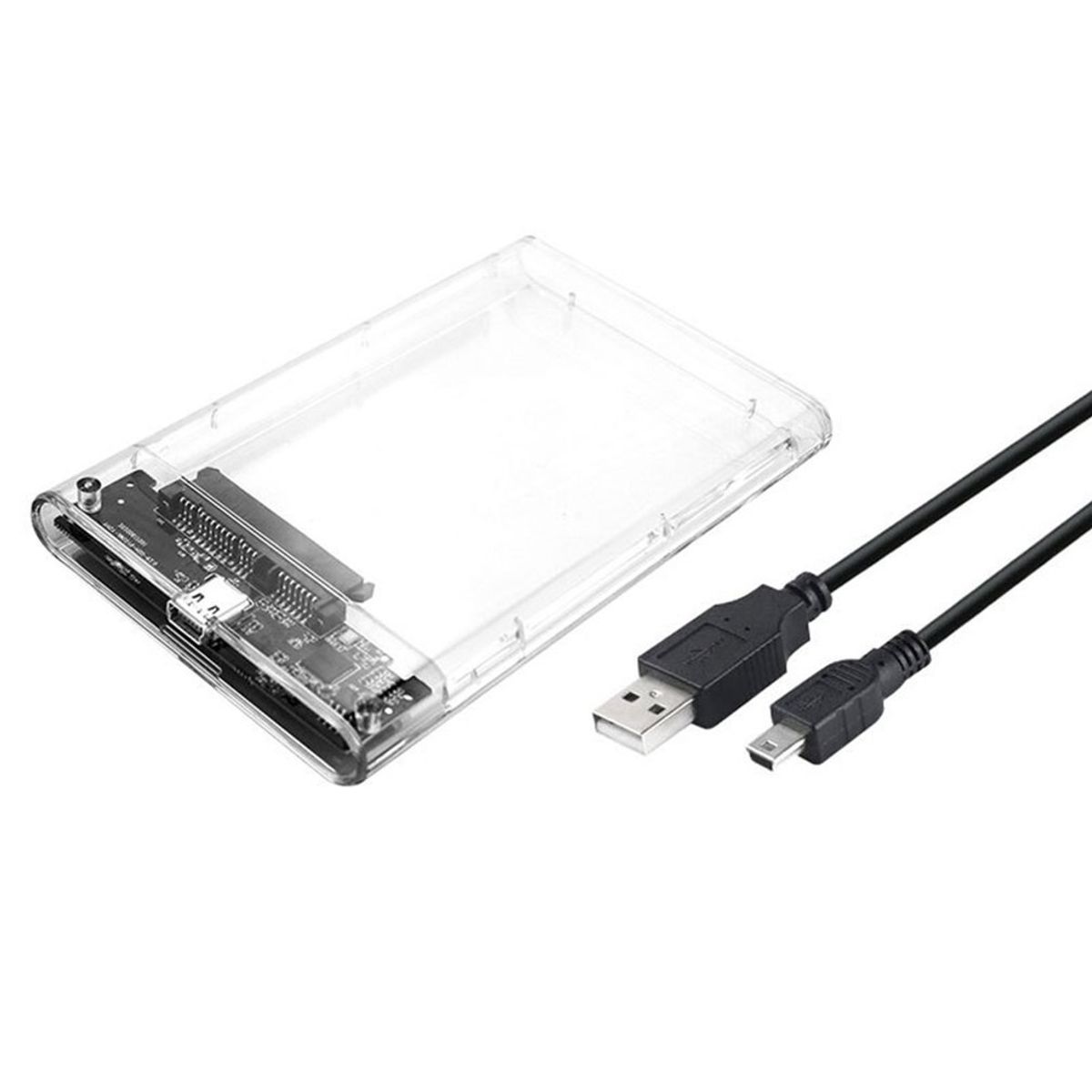 SEISA - Caja Externa Disco Hdd O Ssd Sata 2.5 A Usb 2.0 Transparente