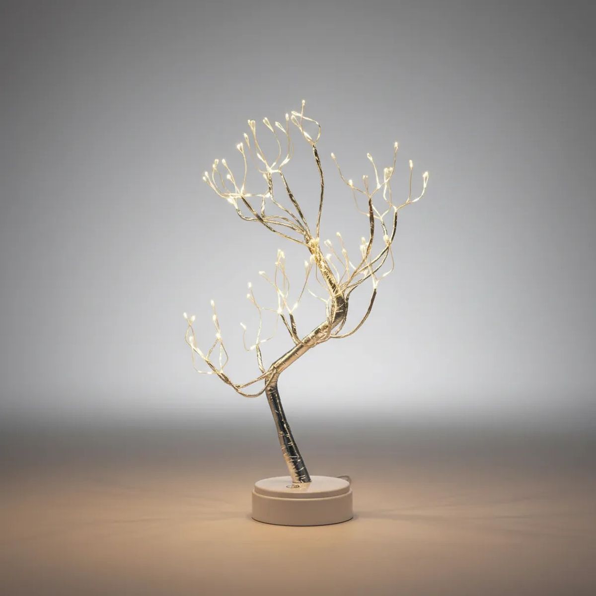 LEDMAX - LAMPARA LED ARBOL MESA DE NOCHE  O SALA  DECORACION COLOR DORADO