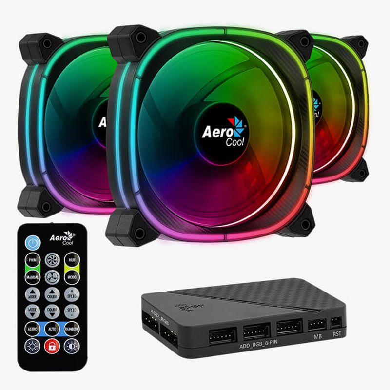 AEROCOOL - KIT X 3 VENTILADORES PARA CHASIS ASTRO 12 PRO