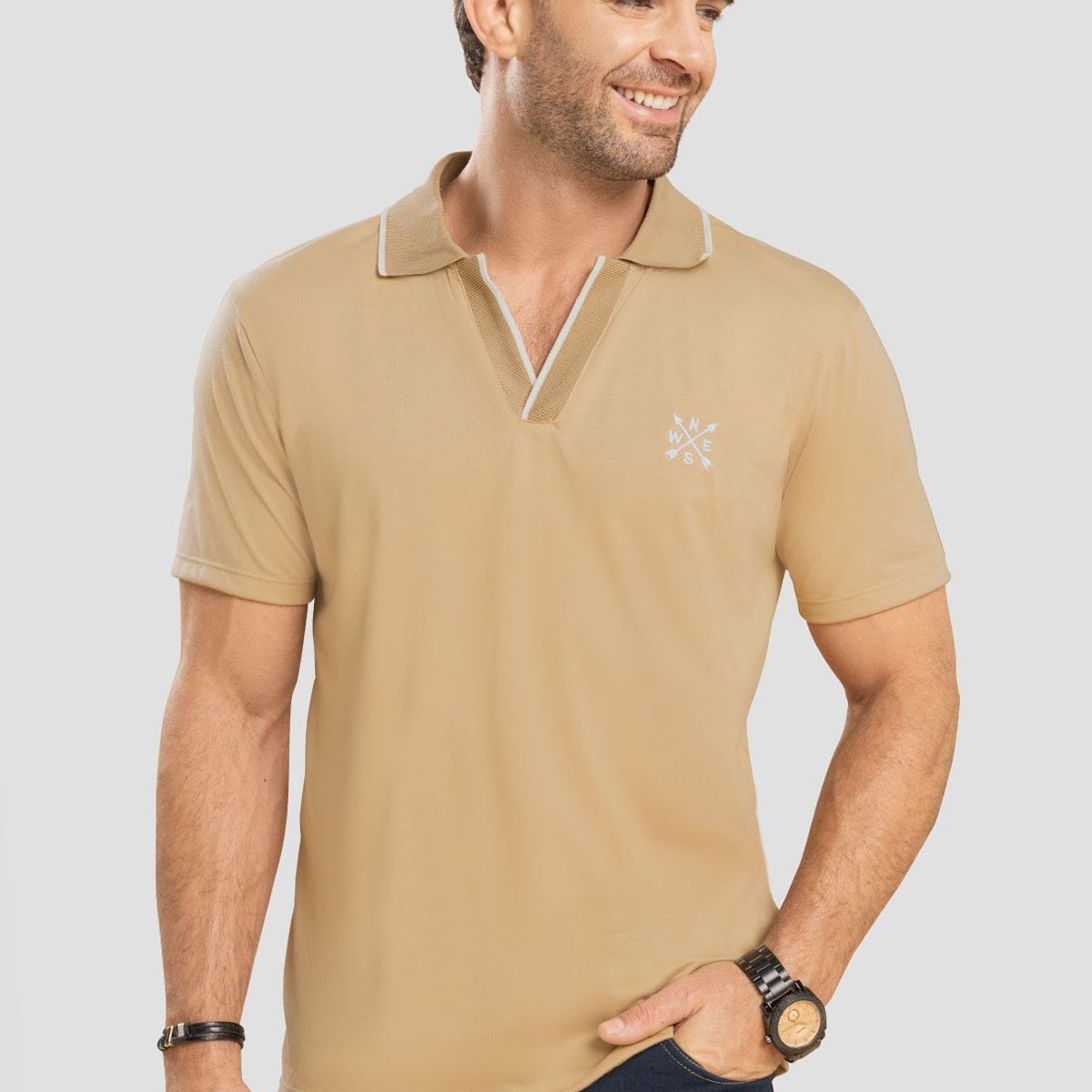MARKETING PERSONAL - Polo Hombre Beige Mp 87630