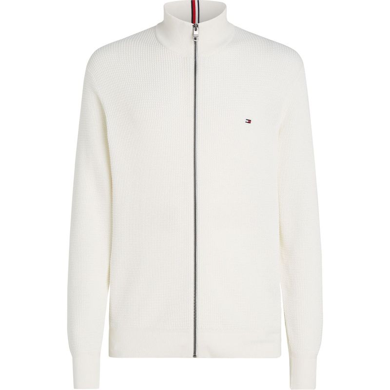 TOMMY HILFIGER - Saco blanco de cuello alto y Cierre de cremallera Tommy Hilfiger