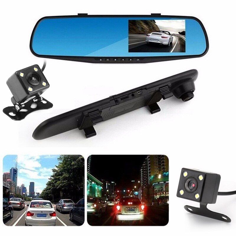 GENERICO - Camara dual espejo retrovisor para carro