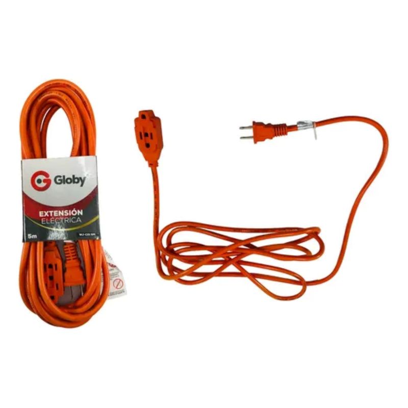 GENERICO - Extensión Electrica Encauchada Naranja 5mts Profesional