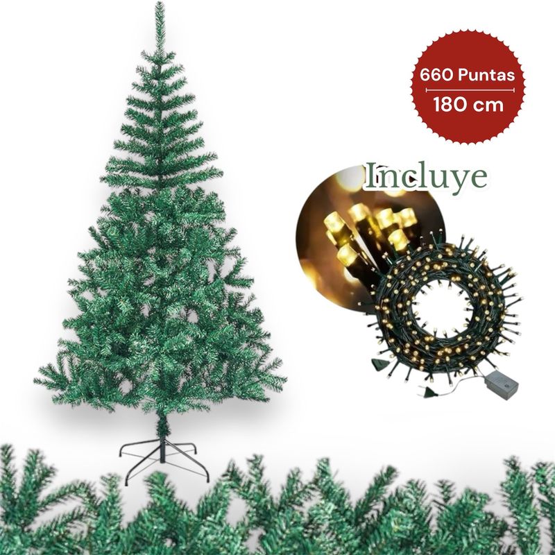 MULTIPLACE COLOMBIA - Árbol navidad clásico 180 cm importado de 660 ramas.