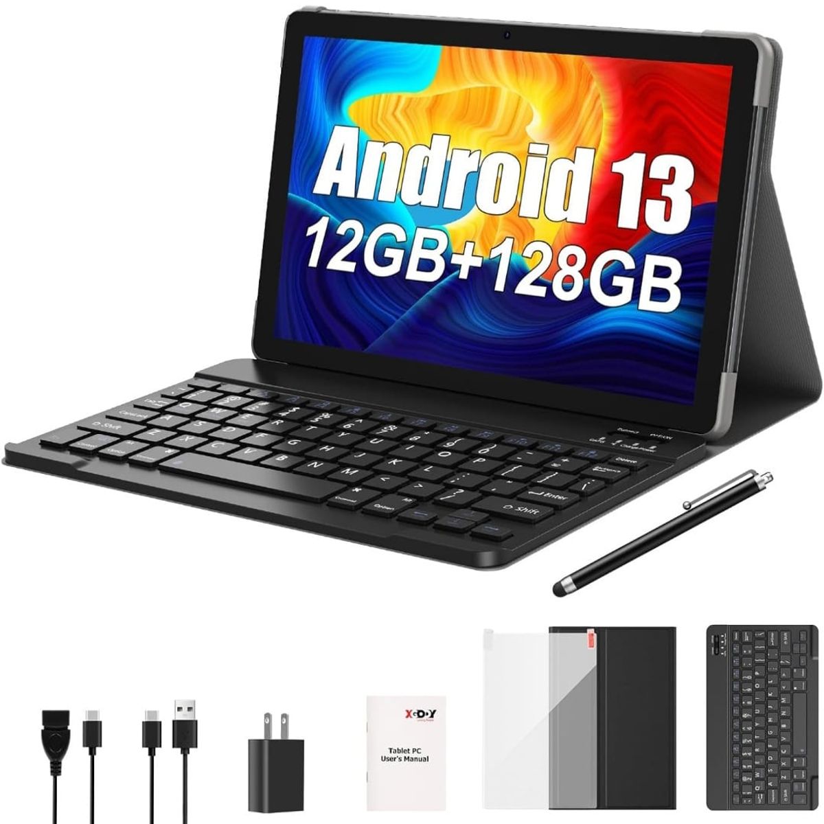 GENERICO - Tablet Android 13 Con Teclado Mause Lapiz 128 Rom + 12 Ram