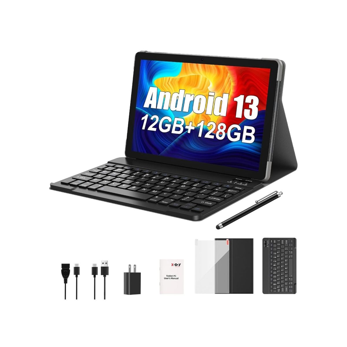 GENERICO - Tablet Android 13 Con Teclado Mause Lapiz 128 Rom + 12 Ram