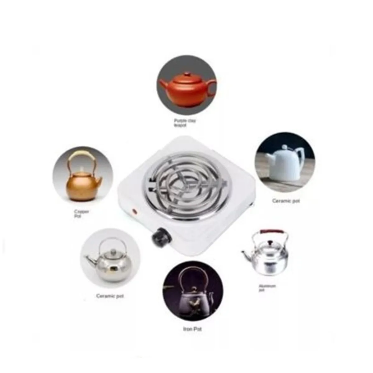 GENERICO - Estufa Eléctrica 1 Puesto Fogon Portátil Camping 1000w 110v