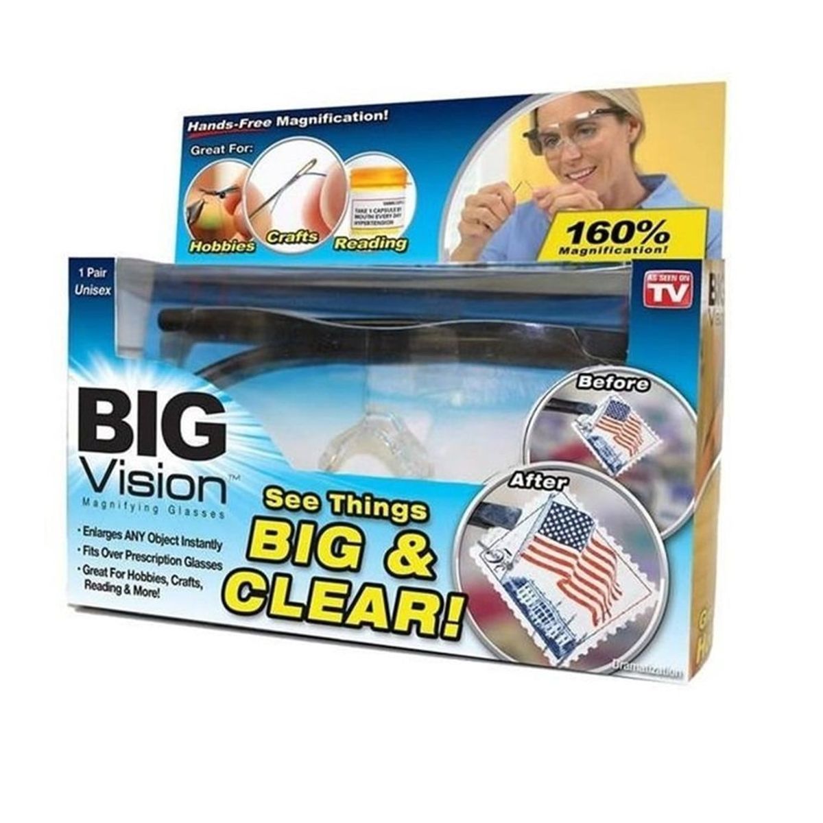 GENERICO - Gafas lentes big vision lupa para aumento y nitidez