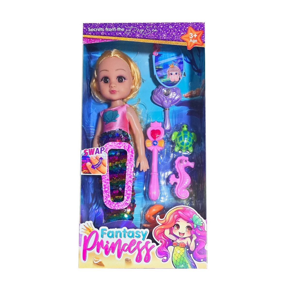GENERICO - Muñeca Princesa Sirena Multicolor Mundo Marino Juguete Niñas