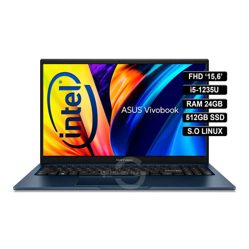 ASUS - Portátil ASUS FHD 156 Intel i5-1235U RAM 24GB 512GB SSD Azul
