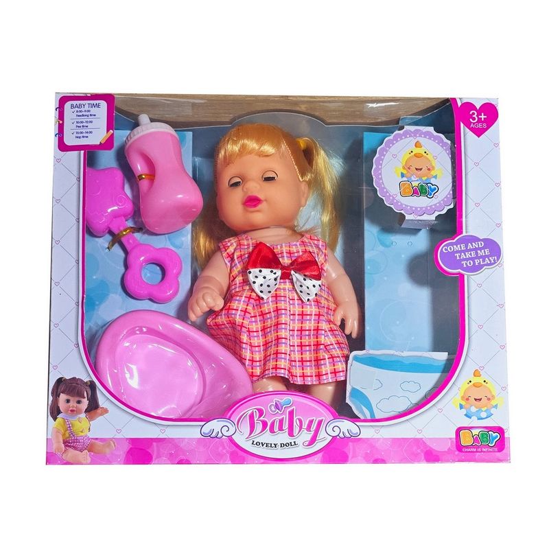 GENERICO - Muñeco Bebe Vestido Bacinilla Tetero Sonajero Juguete Niñas