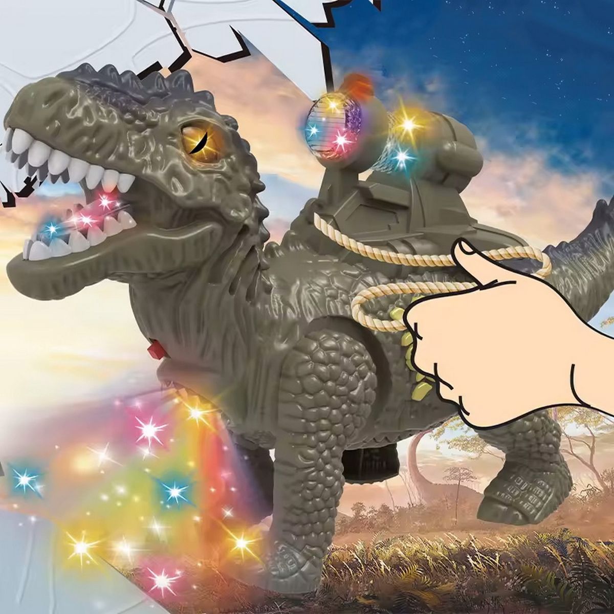 GENERICO - Dragón Dinosaurio Luces Sonido Movimiento Niños Juguete