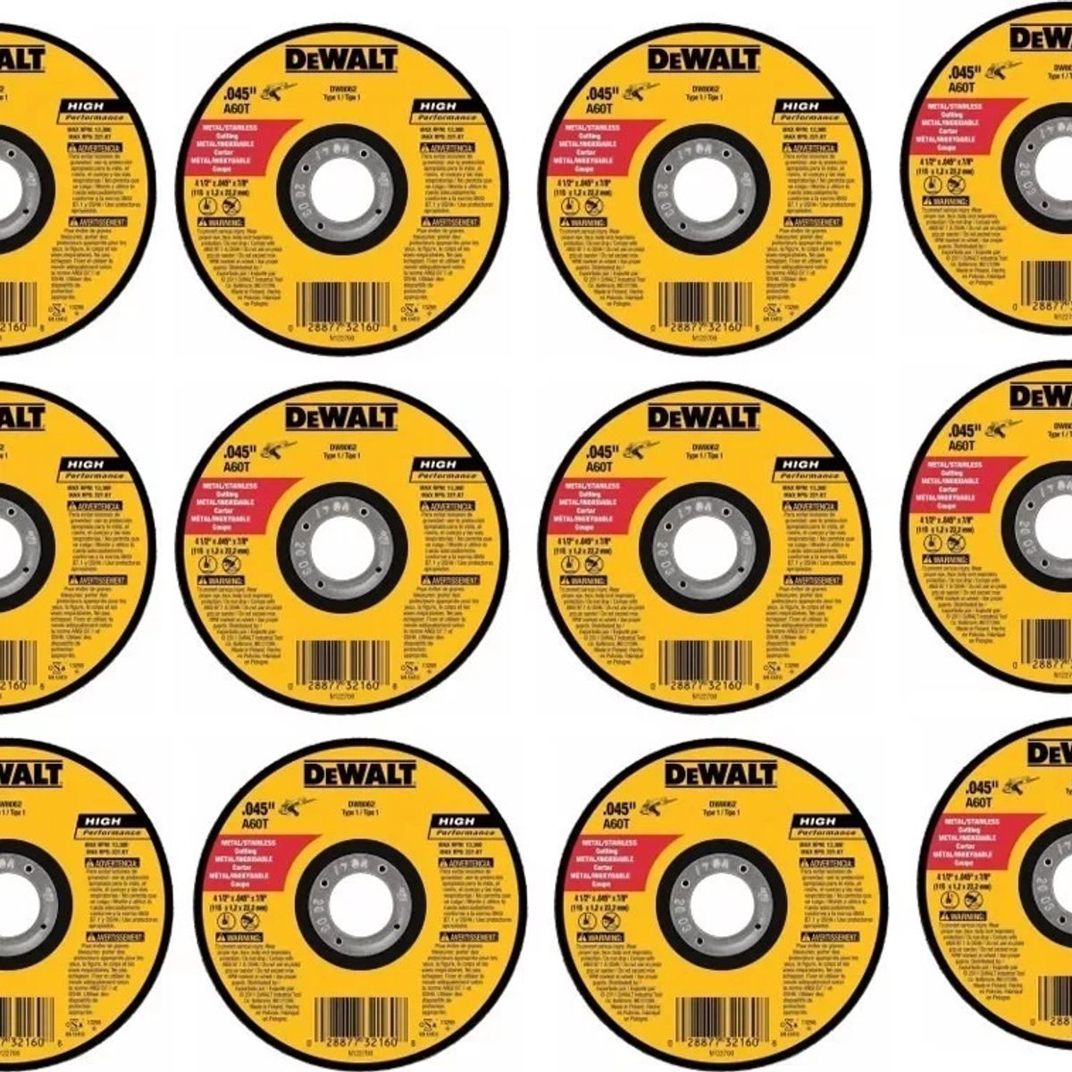 DEWALT - Disco de corte para pulidora de 4,5p X 12 unidades promo