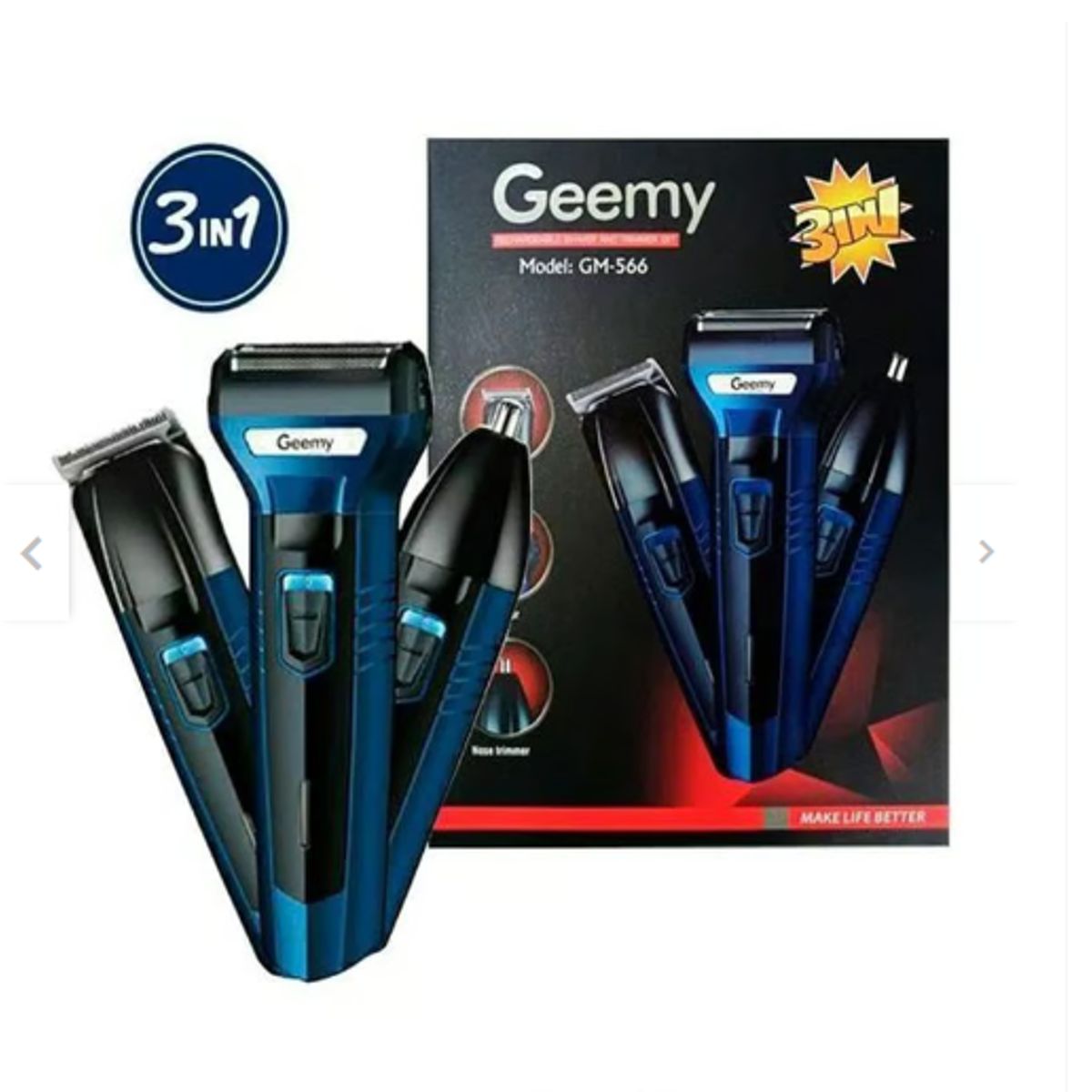 GENERICO - Afeitadora Barbera Peluquera Patillera 3 en 1 Barba y Nariz Gm 566