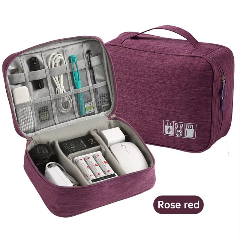 GENERICO - Estuche Organizador Cables Bolsa Viaje Almacenar Color Violeta