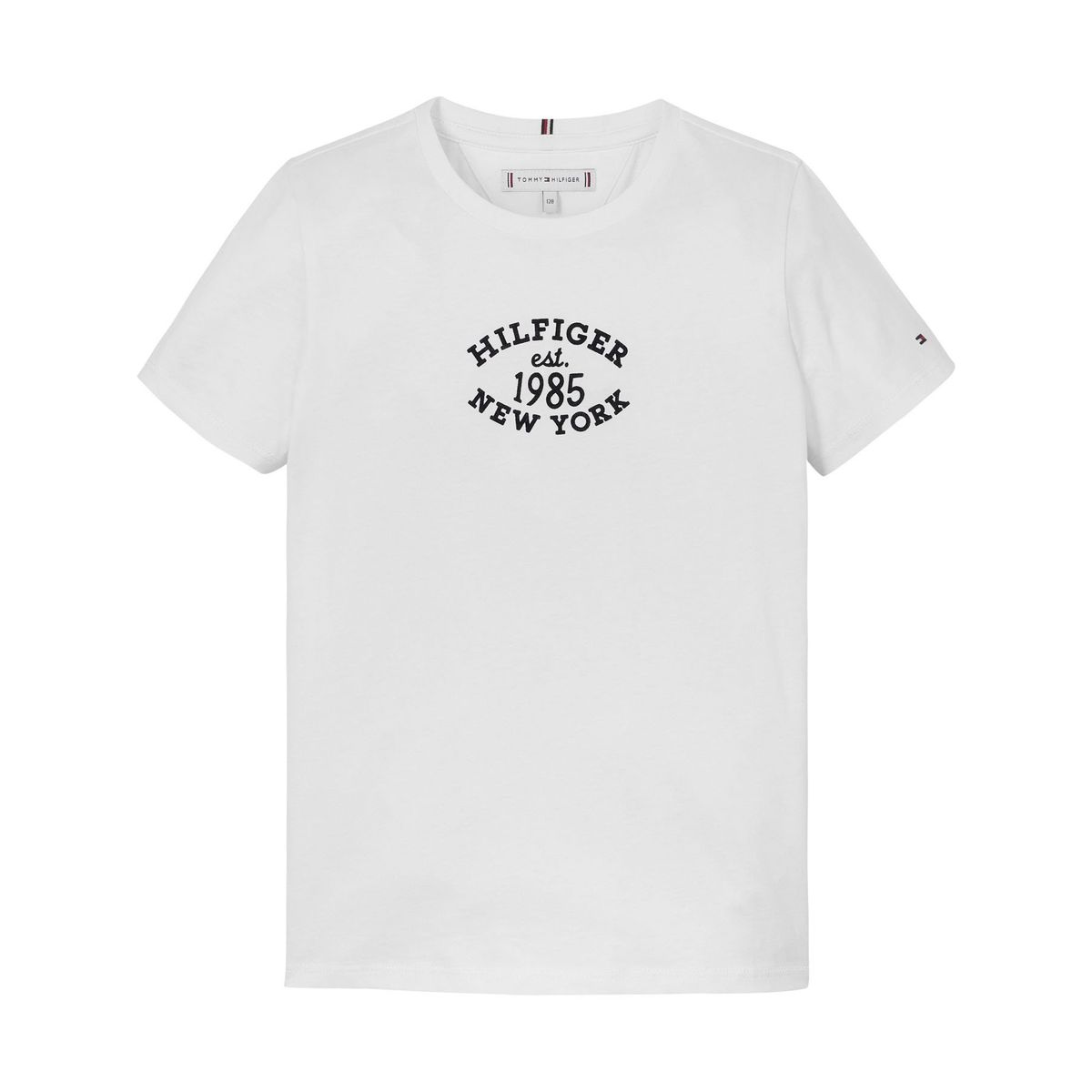 TOMMY HILFIGER - Camiseta Blanca Con Logo Monotipo Hilfiger NYC Para Niña Tommy Hilfiger