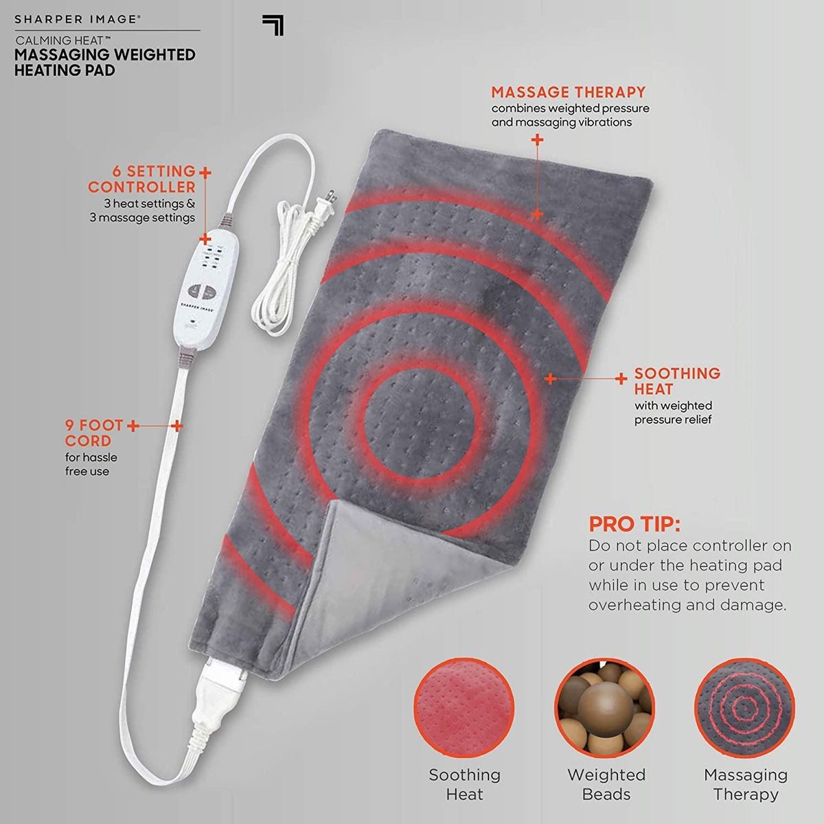 GENERICO - Manta Termica Terapia Relaja Espalda Almohadilla Vibración