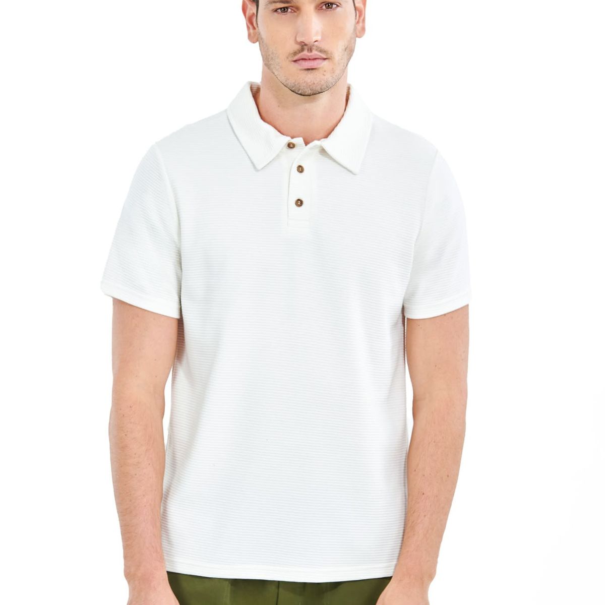 BELIFE - Camiseta Tipo Polo Blanca