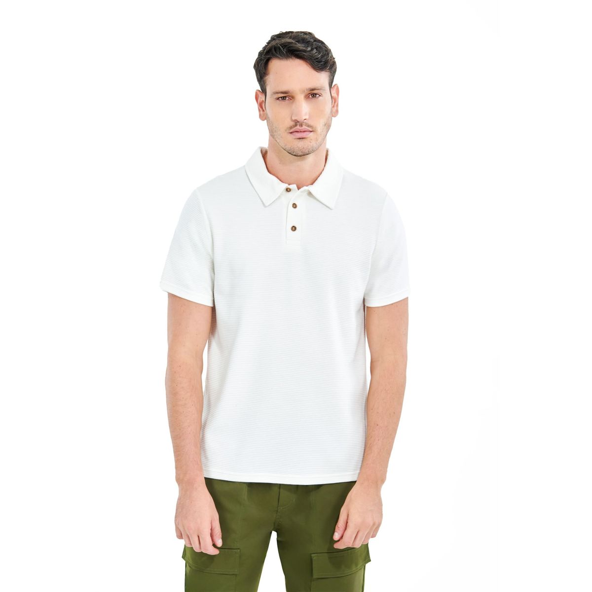 BELIFE - Camiseta Tipo Polo Blanca