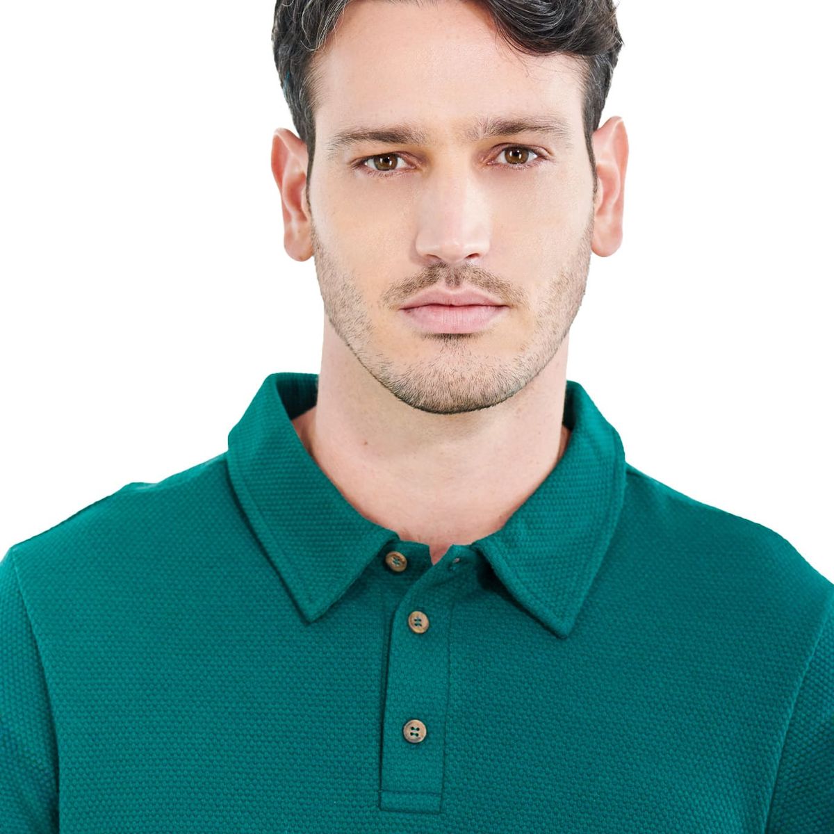 BELIFE - Camiseta Tipo Polo Verde.-