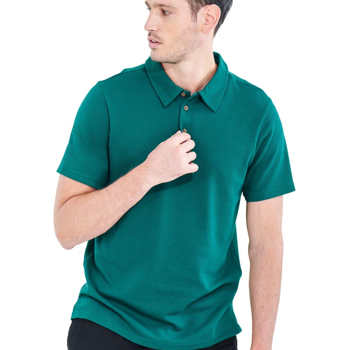 BELIFE - Camiseta Tipo Polo Verde.-