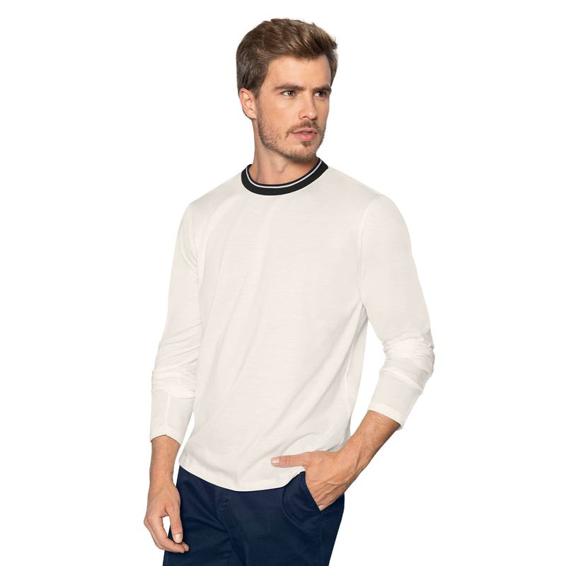 LEO - Leo Camiseta manga larga cuello tejido