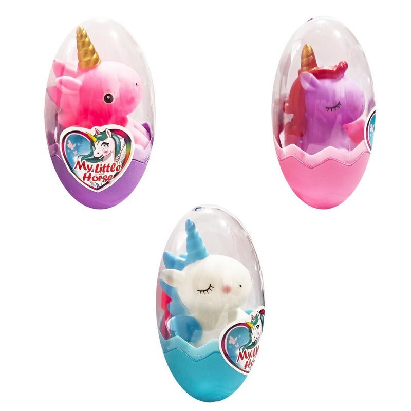GENERICO - Unicornio Pony Accesorios Juguete Niñas Huevo Sorpresa X 3un