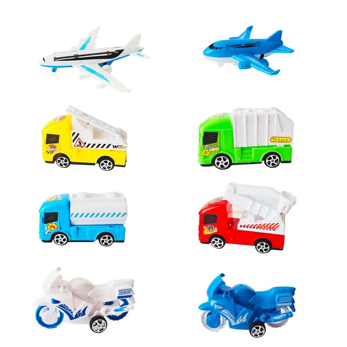 GENERICO - Carros De Impulso Y Aviones Colección Multicolor X 8 Pcs