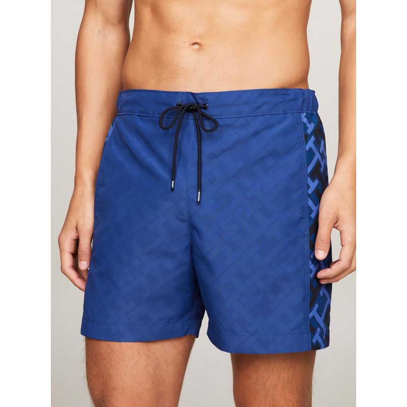 TOMMY HILFIGER - Pantaloneta De Baño Azul con monogramas TH