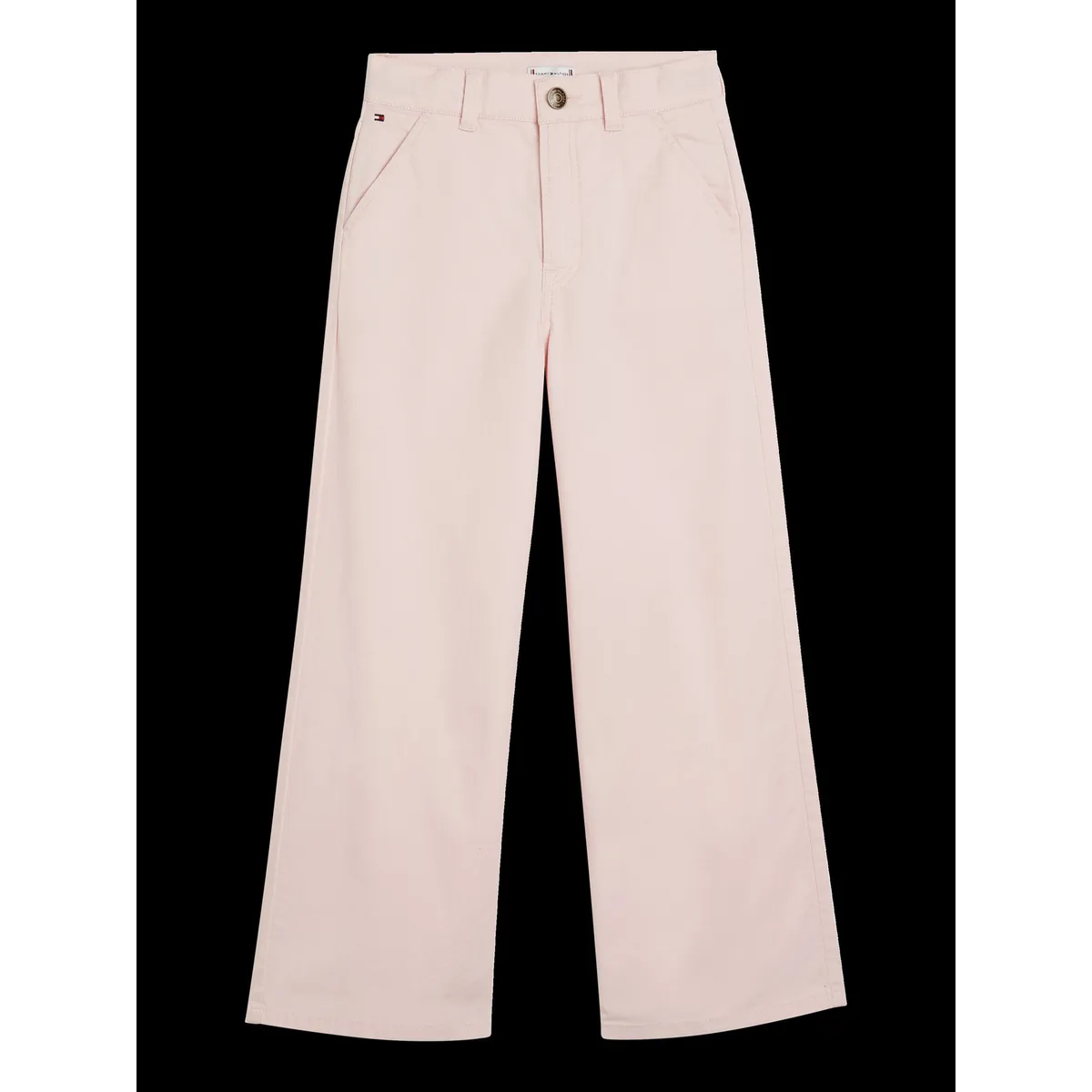 TOMMY HILFIGER - Pantalón Niña Rosado Chino Essential Con Pierna Ancha Tommy Hilfiger