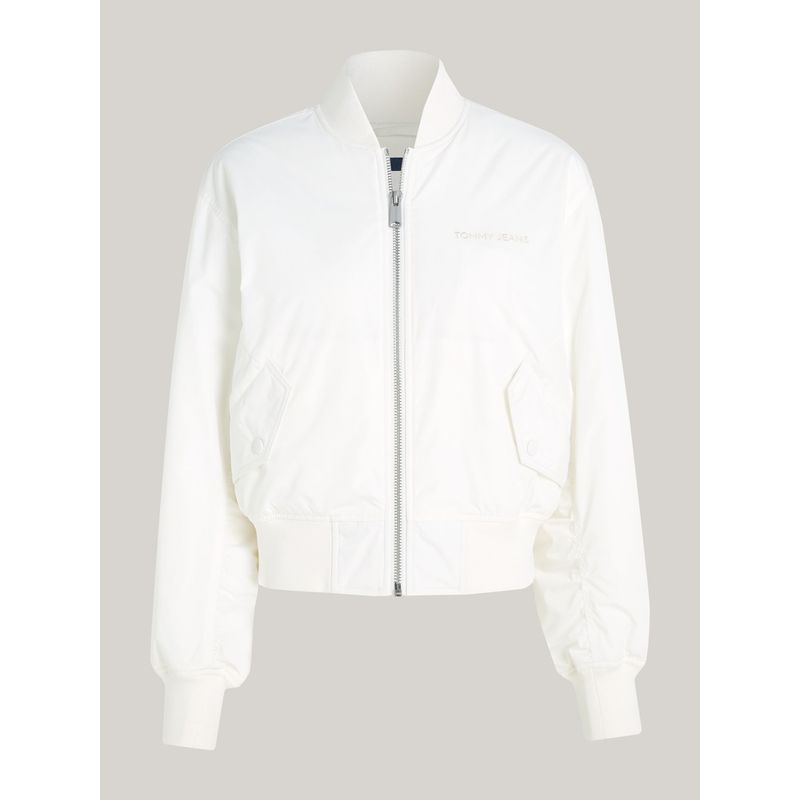 TOMMY HILFIGER - Chaqueta blanca bomber Classics con logo Tommy Jeans