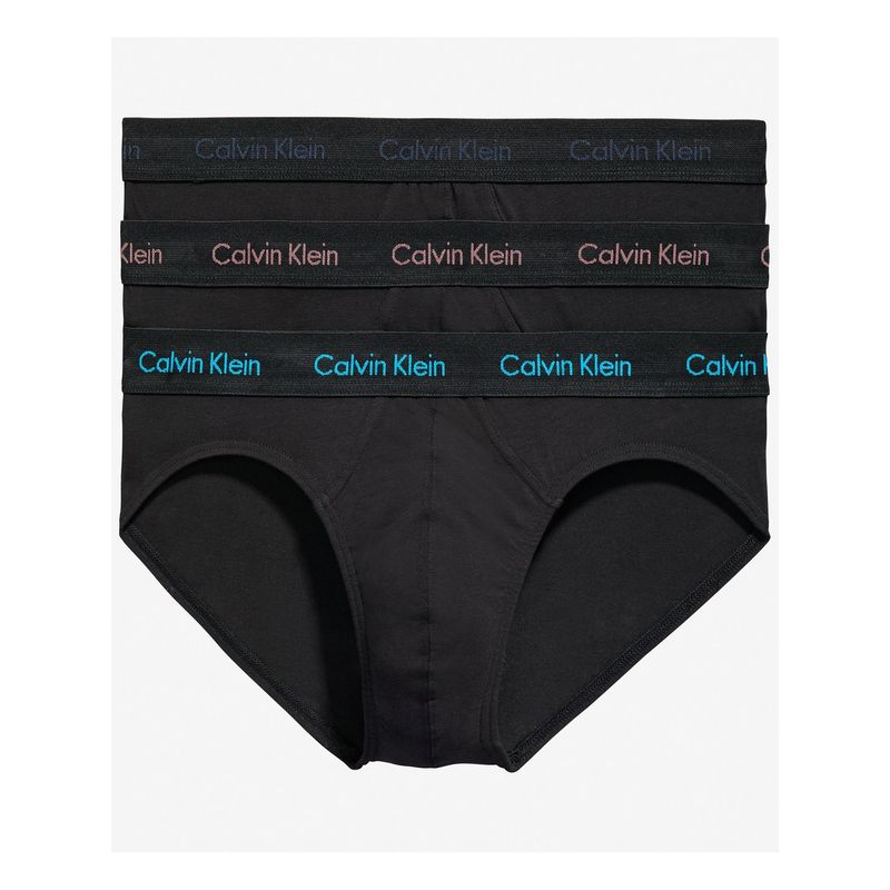 CALVIN KLEIN - Pack de 3 Hip Brief Negro - Cotton Stretch Wicking Calvin Klein