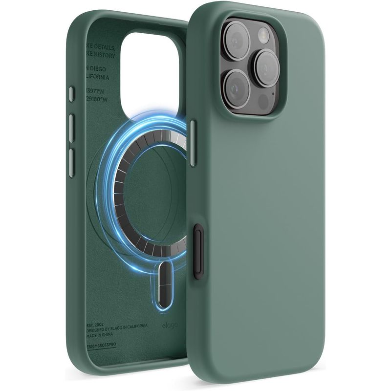 ELAGO - ELAGO Estuche Compatible iPhone 16 Pro Magsafe Silicone Verde