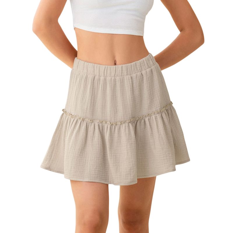 LEONISA - Leonisa Falda corta con elástico en cintura y bolero en ruedo