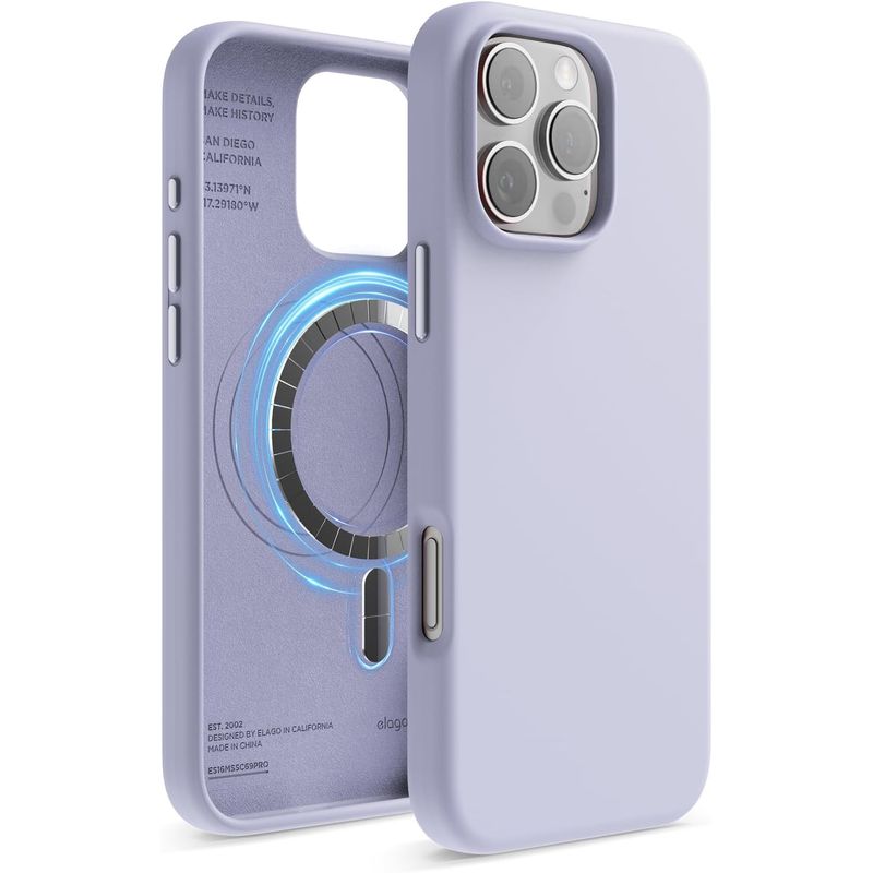 ELAGO - ELAGO Estuche Compatible iPhone 16 Pro Max Magsafe Silicone Lavanda