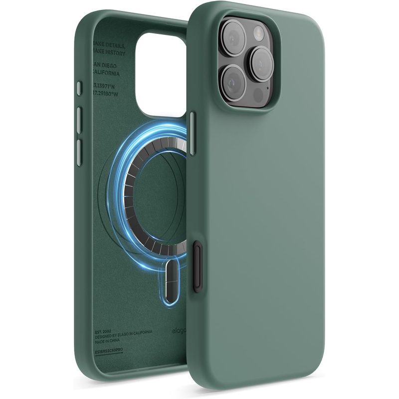 ELAGO - ELAGO Estuche Compatible iPhone 16 Pro Max Magsafe Silicone Verde